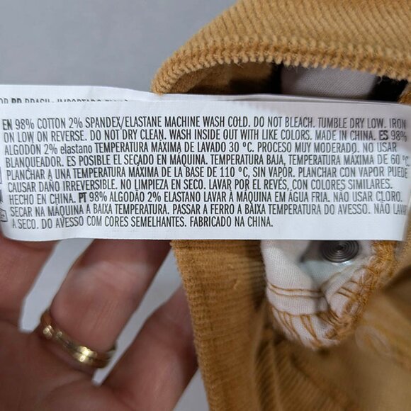 NEW Forever 21 Corduroy Pants Womens L Camel Flare Academia 70's Retro High Rise - Picture 10 of 10